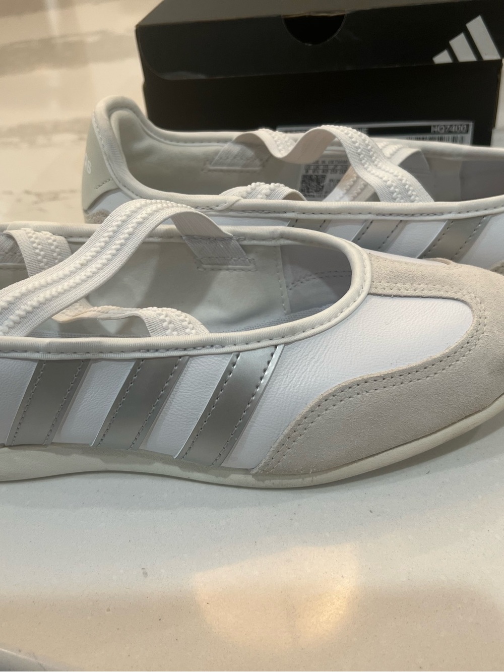Adidas Barreda Mary Jane Women’s White & Silver Slip-On Sneakers